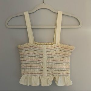 Urban Outfitters Cropped Stripped Fitted Smock Tank
